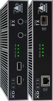 AdderLink Quad-head KVM extender (Pair) for MST compliant monitors on a single CATx or fibre cable